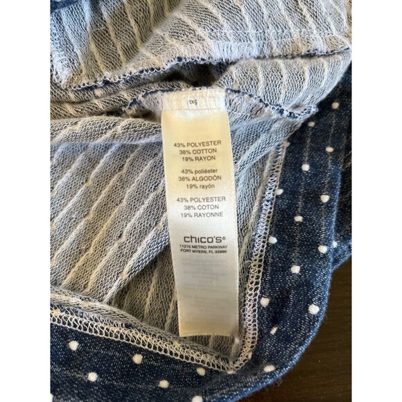 Weekends By Chico's Womens Size 0 US Size 4 Long Sleeve Polka Dotted Jacket - Picture 5 of 6